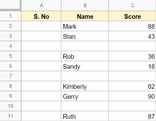 Hướng dẫn cách đánh số hàng tự động trong Google Sheets